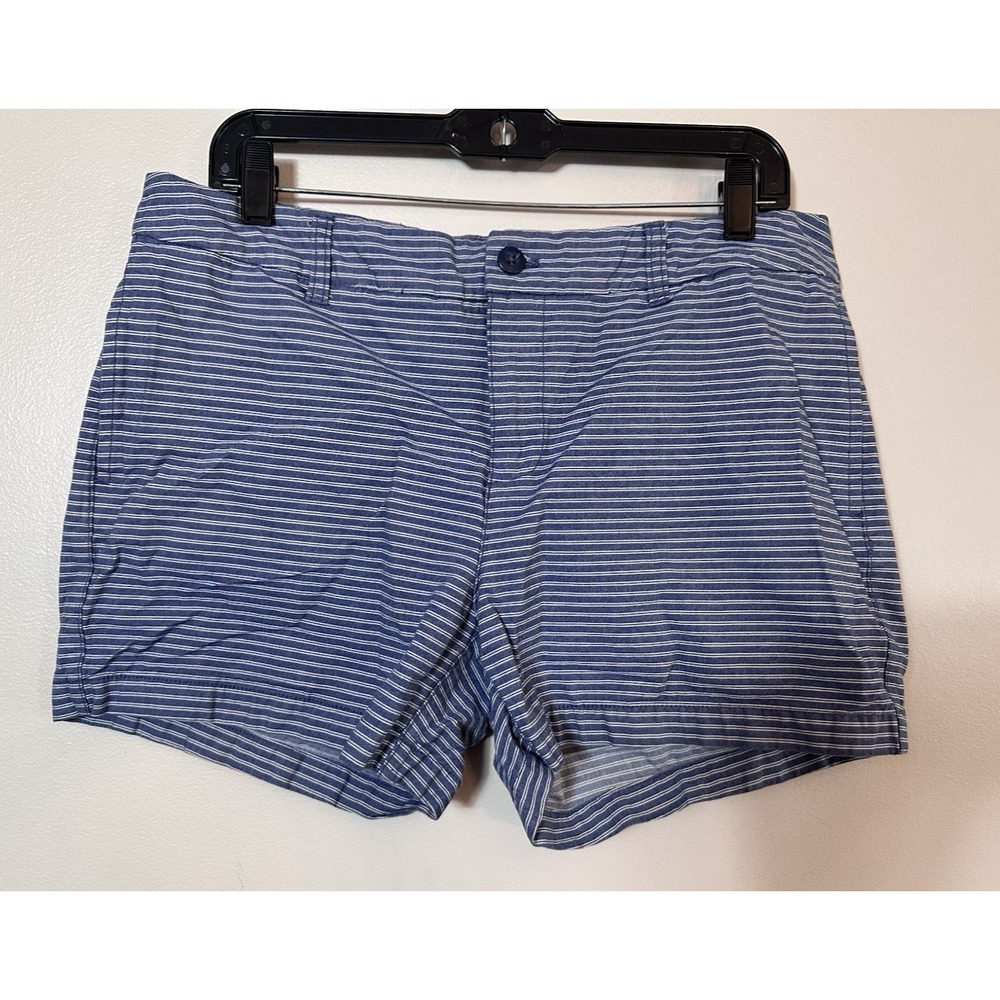 Khakis by GAP Shorts Womens 12 Blue Striped Chino Nautical Boat 411 Short Beachy